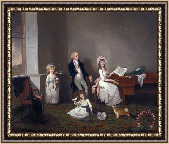 John Greenwood John Richard Comyns of Hylands, Essex, with His Daughters Framed Print