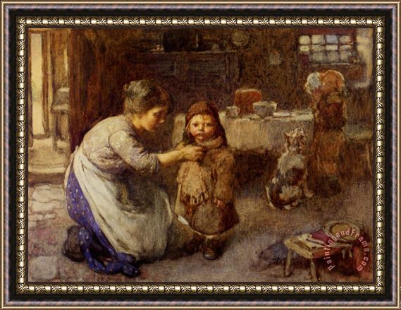 John Henry Henshall This Is The Way We Go to School Framed Painting