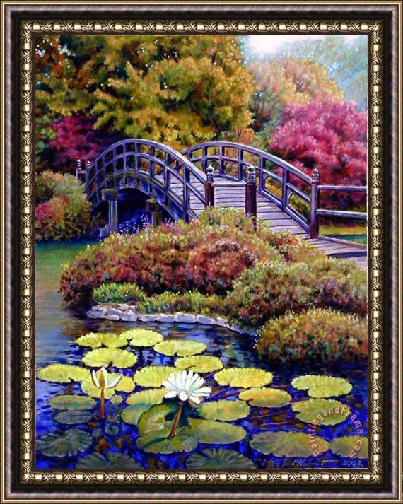 John Lautermilch Japanese Bridge Framed Painting
