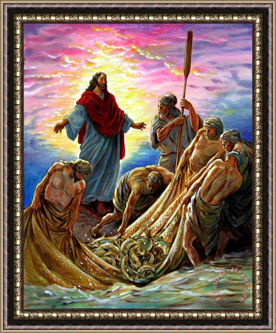 John Lautermilch Jesus Appears to the Fishermen Framed Print