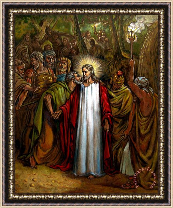 John Lautermilch Jesus Betrayed Framed Painting