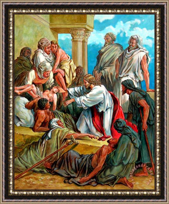 John Lautermilch Jesus Healing the Sick Framed Painting