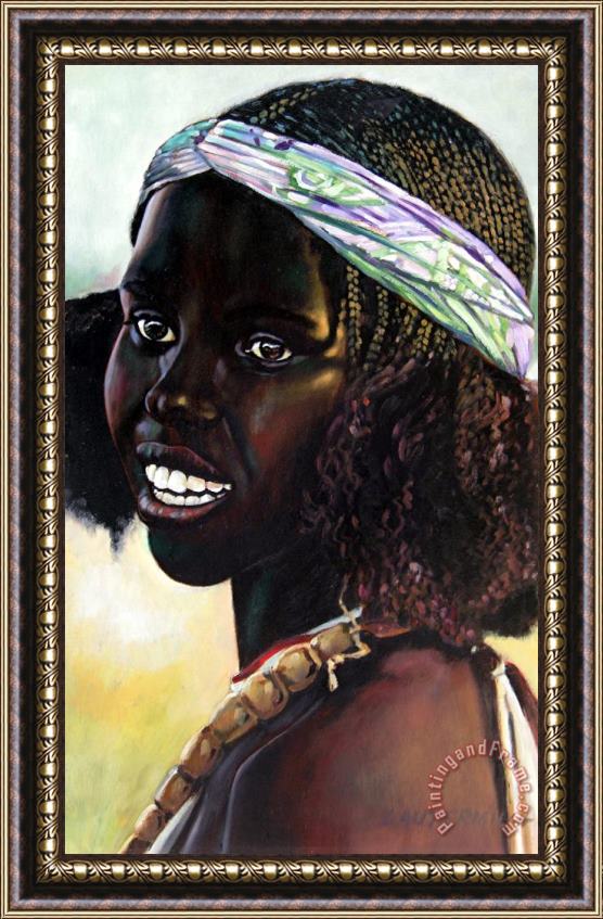 John Lautermilch Young Black African Girl Framed Print