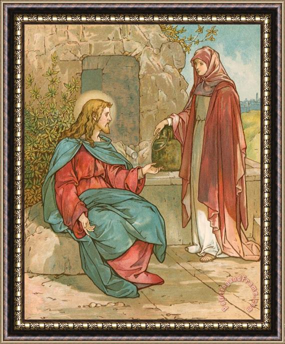 John Lawson Christ and The Woman of Samaria Framed Painting