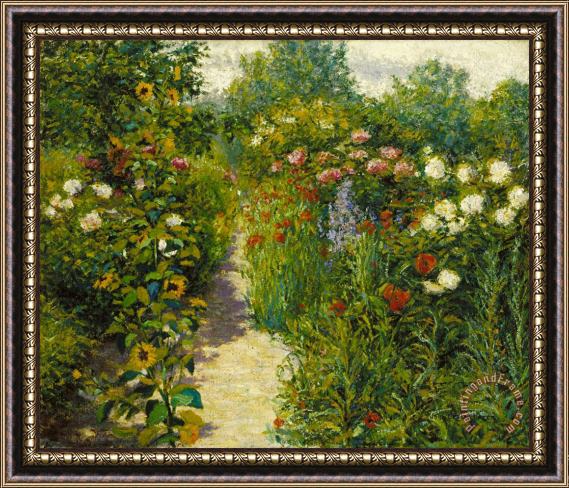 John Leslie Breck Garden at Giverny (in Monet's Garden) Framed Print