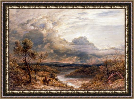 John Linnell Sun behind Clouds Framed Print