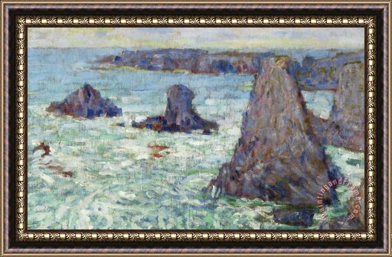 John Peter Russell Les Aiguilles, Belle Ile (the Needles, Belle Ile) Framed Painting