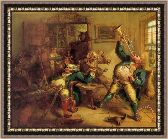 John Quidor Antony Van Corlear Brought Into The Presence of Peter Stuyvesant Framed Painting