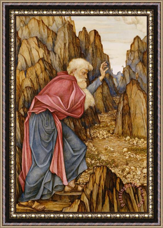 John Roddam Spencer Stanhope The Vision Of Ezekiel The Valley Of Dry Bones Framed Print