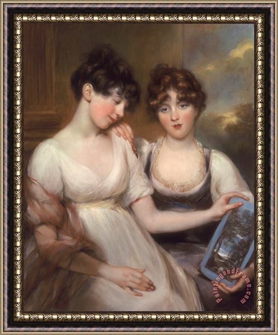 John Russell Portrait of Anne and Maria Russell Framed Painting