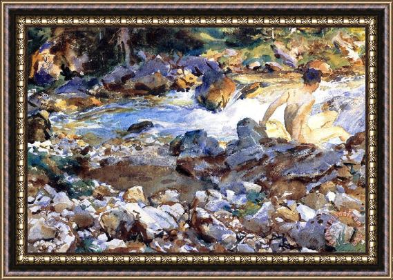 John Singer Sargent Mountain Stream Framed Painting
