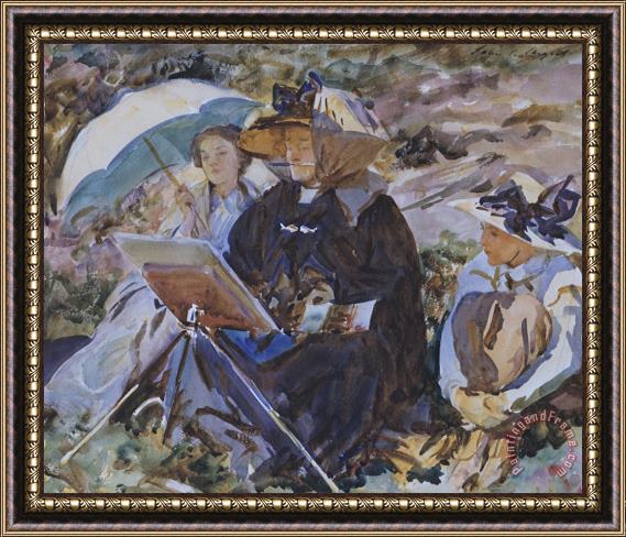 John Singer Sargent Simplon Pass: The Lesson Framed Painting