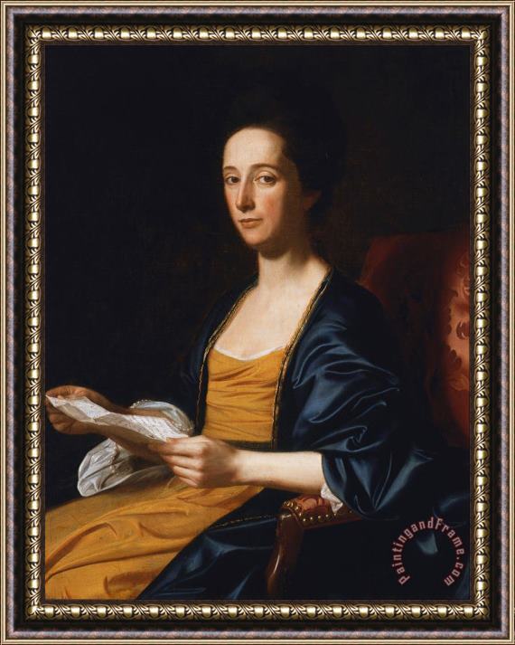 John Singleton Copley Portrait of a Lady Framed Painting