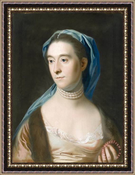 John Singleton Copley Portrait of Mrs. Joseph Henshaw Framed Painting