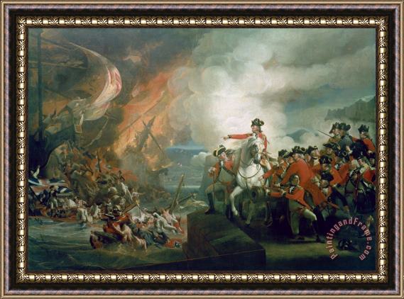 John Singleton Copley The Defear of the Floating Batteries at Gibraltar Framed Painting