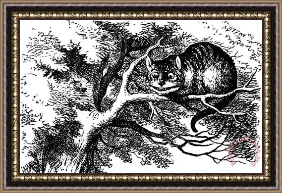 John Tenniel Cheshire Cat Smiling Framed Print