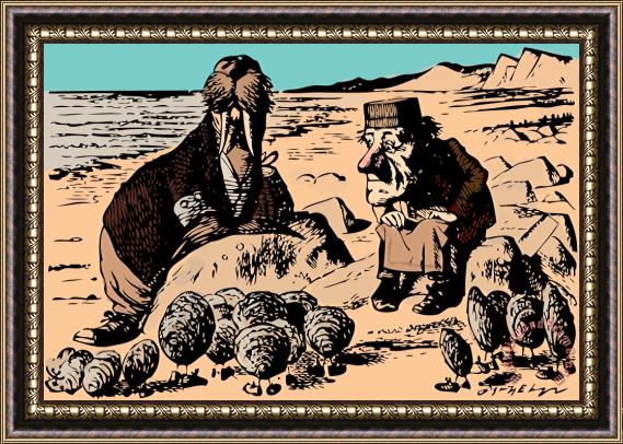 John Tenniel Walrus And Oysters Alice In Wonderland Framed Print