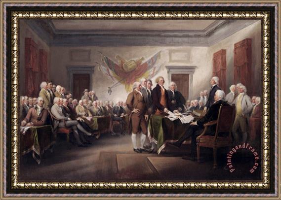 John Trumbull The Declaration of Independence, July 4, 1776 Framed Painting