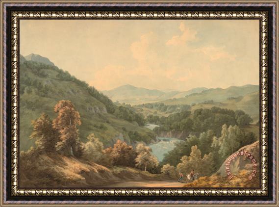 John Warwick Smith The Falls of The Doshart with Upper End of Loch Tay Framed Painting