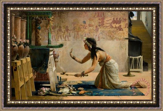 John Weguelin The Obsequies of an Egyptian Cat Framed Painting