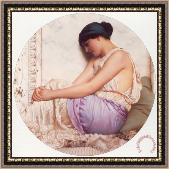 John William Godward A Grecian Girl Framed Painting