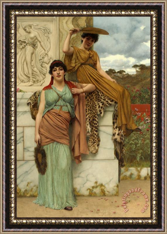 John William Godward Waiting for The Procession Framed Painting