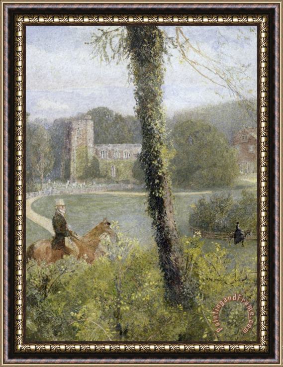 John William North Man Riding to His Lady Framed Painting