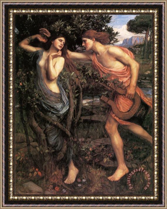 John William Waterhouse Apollo And Daphne Framed Painting