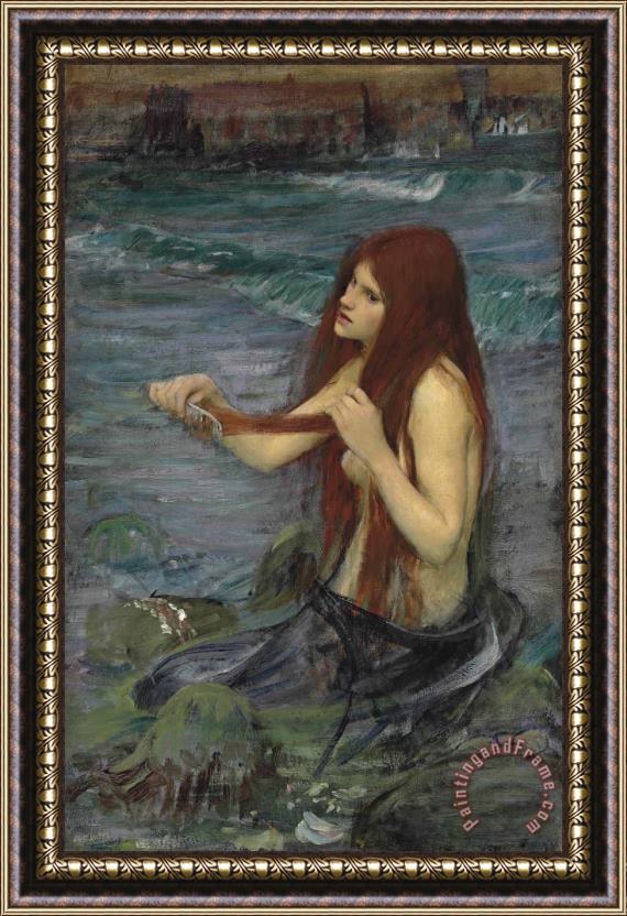 John William Waterhouse Sketch for 'a Mermaid' Framed Painting