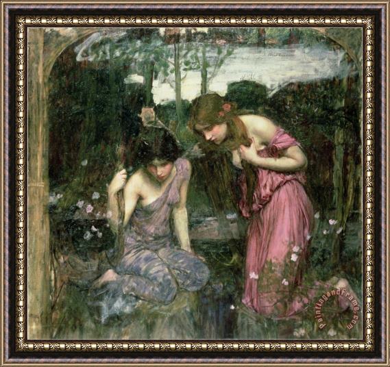 John William Waterhouse Study for Nymphs Finding The Head of Orpheus C 1900 Framed Print