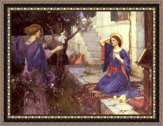John William Waterhouse The Annunciation Framed Painting