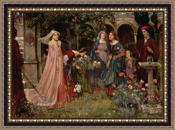 John William Waterhouse The Enchanted Garden Framed Painting