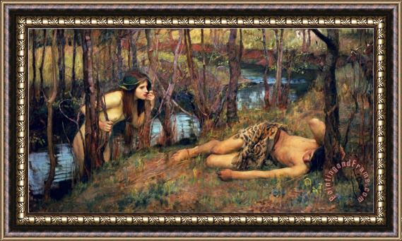 John William Waterhouse The Naiad 1893 Hylas with a Nymph Framed Painting
