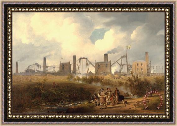 John Wilson Carmichael A View of Murton Colliery Near Seaham, County Durham Framed Print