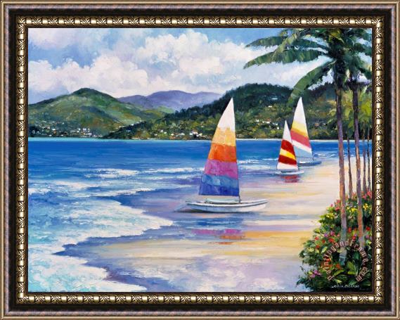 John Zaccheo Seaside Sails Framed Painting