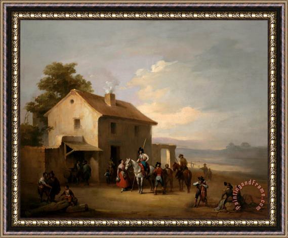 Jose Elbo A Country Inn Framed Painting