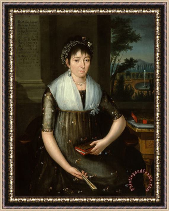 Jose Maria Vazquez Portrait of Dona Maria Luisa Gonzaga Foncerrada Y Labarrieta Framed Painting