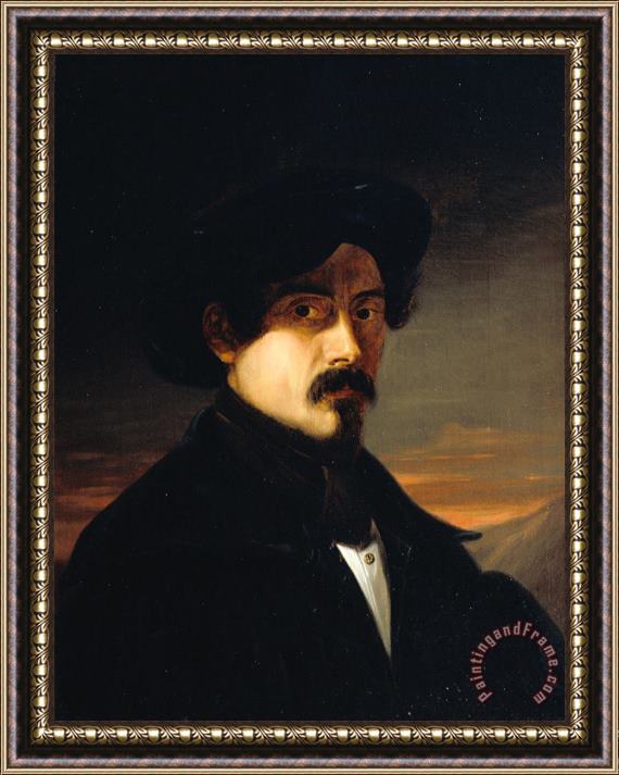 Josep Arrau Barba Self Portrait Framed Painting