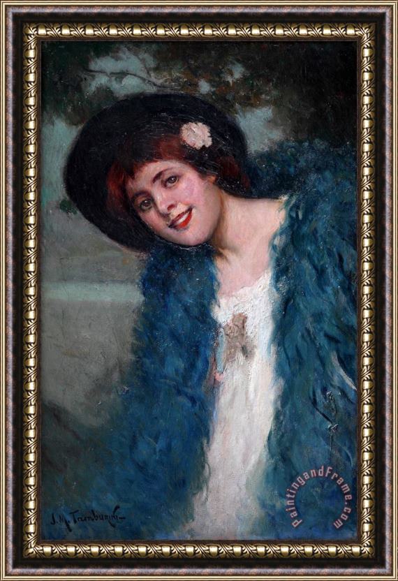 Josep Maria Tamburini Dalmau Parisian Woman Framed Painting