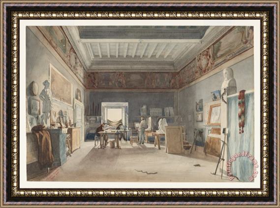 Joseph-Eugene Lacroix A Studio in The Villa Medici, Rome Framed Print
