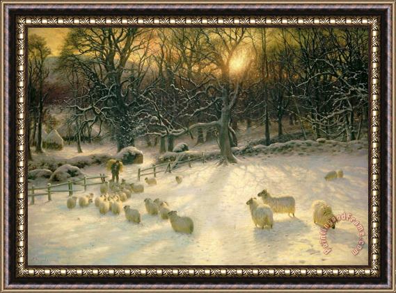 Joseph Farquharson The Shortening Winters Day is Near a Close Framed Print