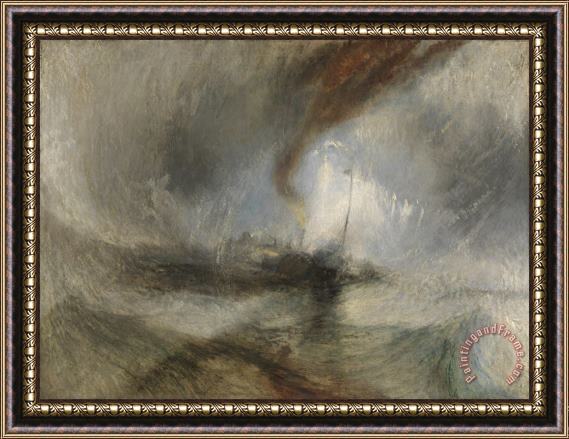 Joseph Mallord William Turner Snow Storm Steam Boat Off a Harbour's Mouth Framed Print