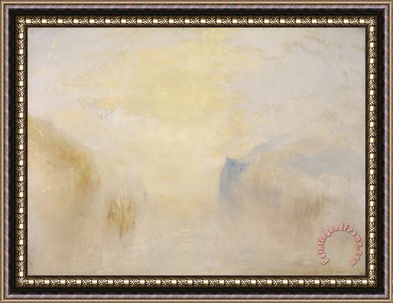 Joseph Mallord William Turner Sunrise, with a Boat Between Headlands Framed Painting