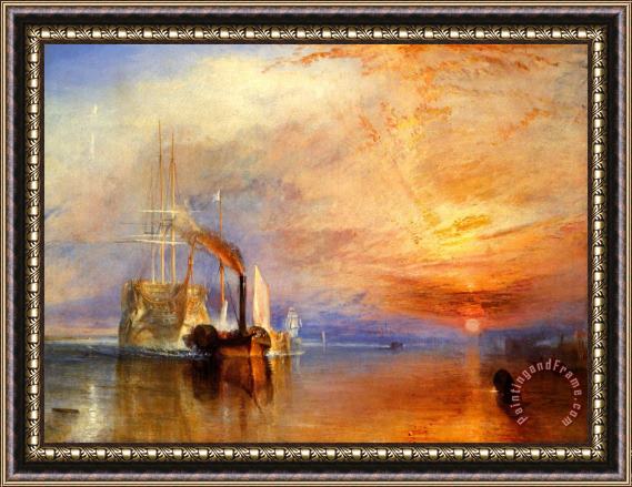 Joseph Mallord William Turner The Fighting 'temeraire' Tugged to Her Last Berth to Be Broken Up Framed Print