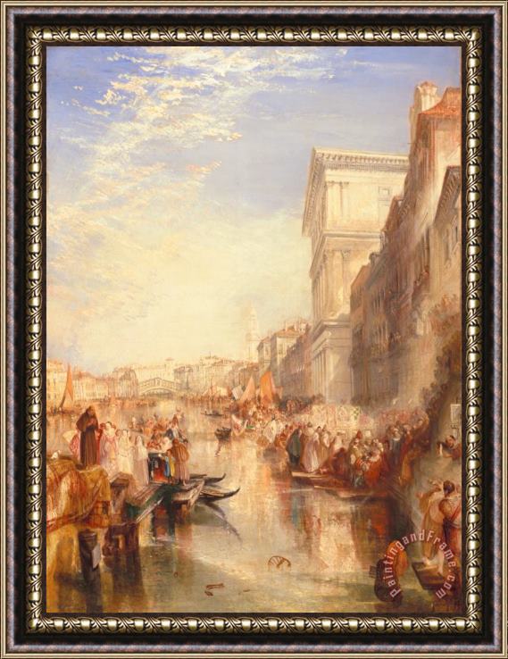 Joseph Mallord William Turner The Grand Canal Scene - a Street in Venice Framed Painting