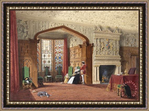 Joseph Nash The Elder An Elizabethan Room at Lyme Hall, Cheshire Framed Painting