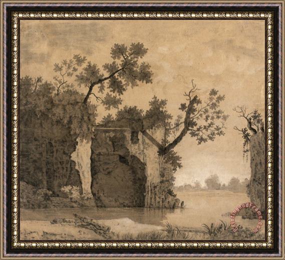 Joseph Wright  Landscape with Ruins Framed Painting