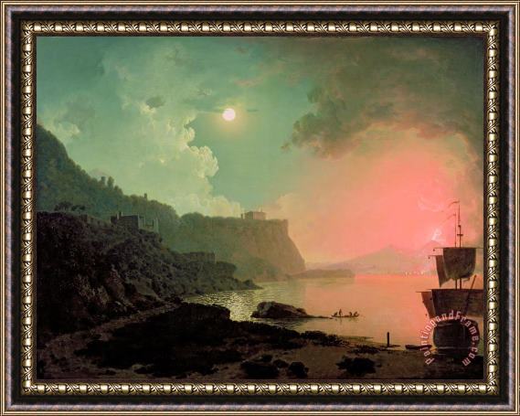 Joseph Wright of Derby Vesuvius from Posillipo Framed Painting