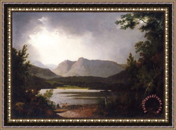 Joseph Wright of Derby View of Lake Windemere with Langdale Pikes Framed Print