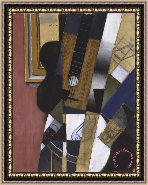 Juan Gris Guitar And Pipe Framed Painting